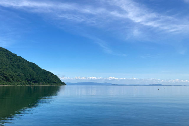 蔵カフェから見える琵琶湖