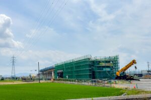 国道8号野洲栗東バイパスの工事現場
