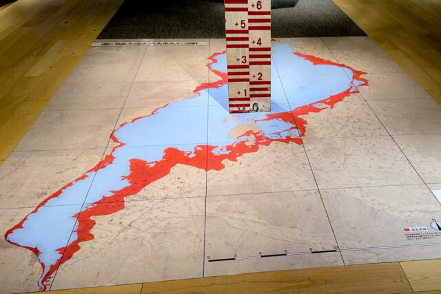 琵琶湖大洪水の浸水範囲を示した地図